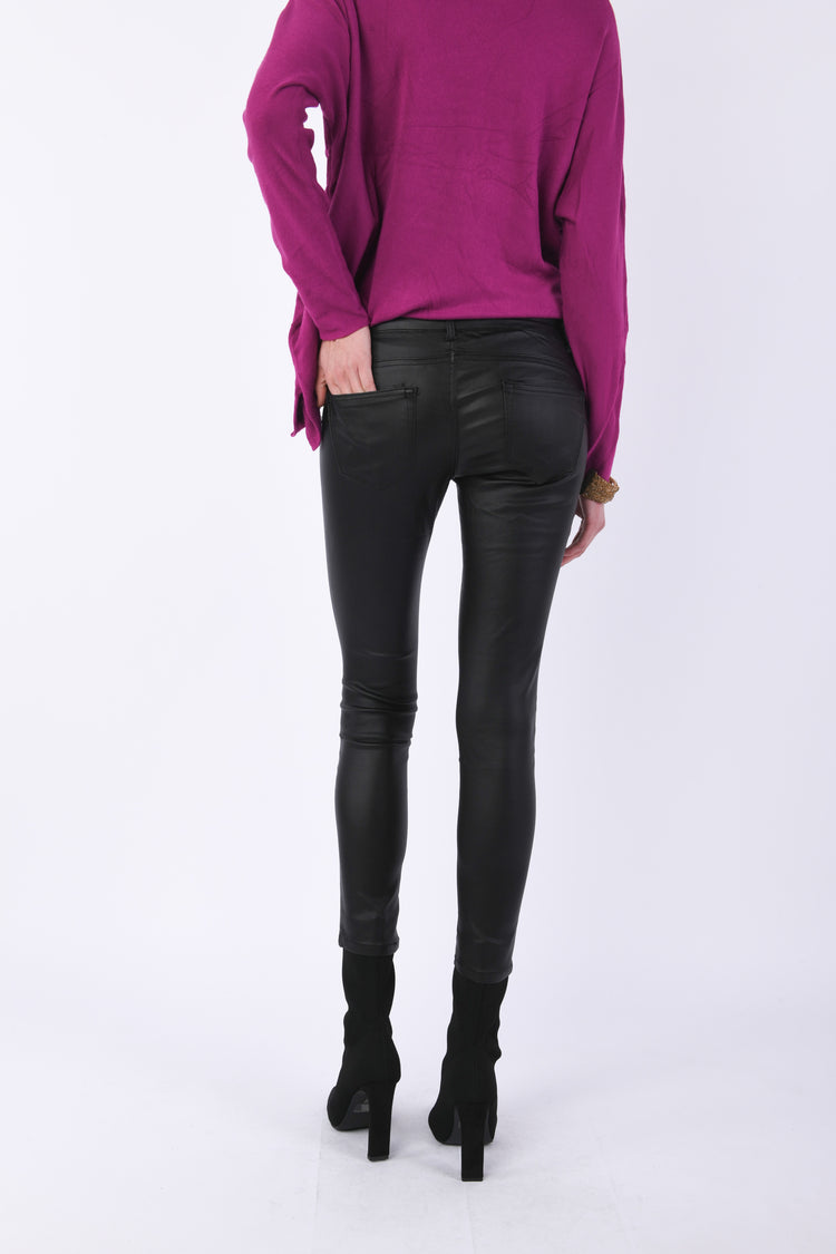 Pantaloni skinny tessuto spalmato