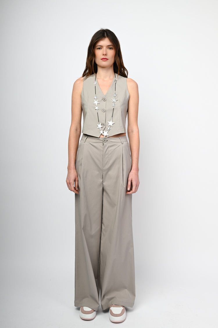 Gilet monopetto misto viscosa