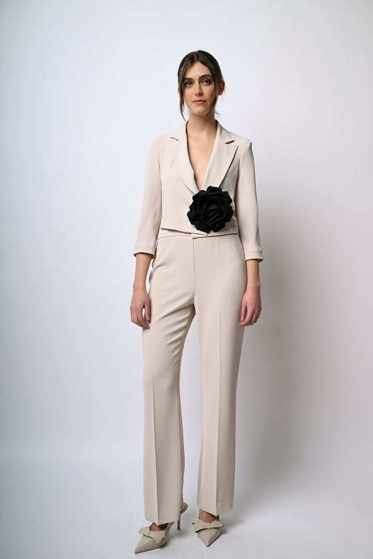 Blazer crop in crêpe