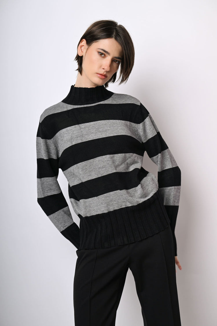 Lupetto misto viscosa a righe