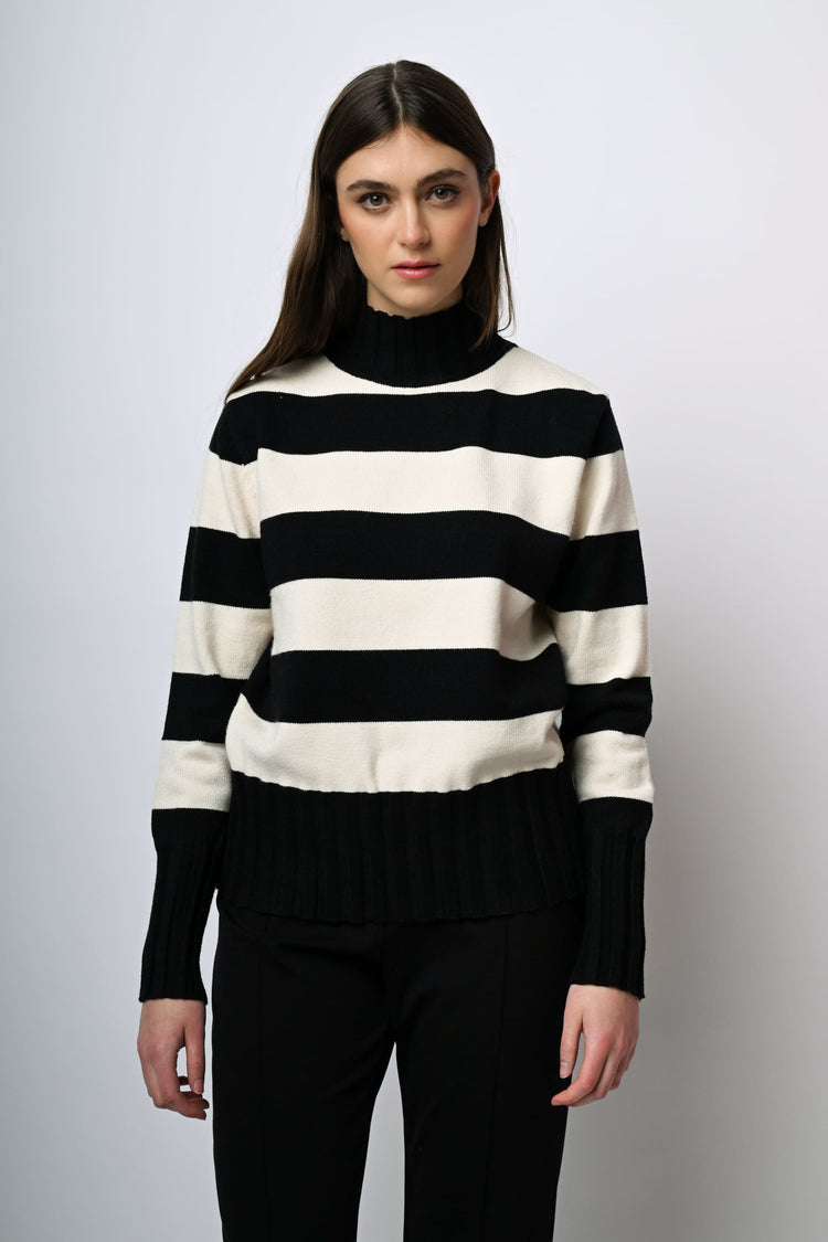 Lupetto misto viscosa a righe