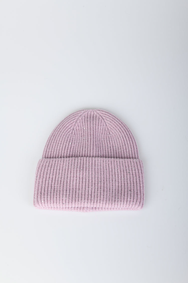 Berretto in maglia lurex con paillettes