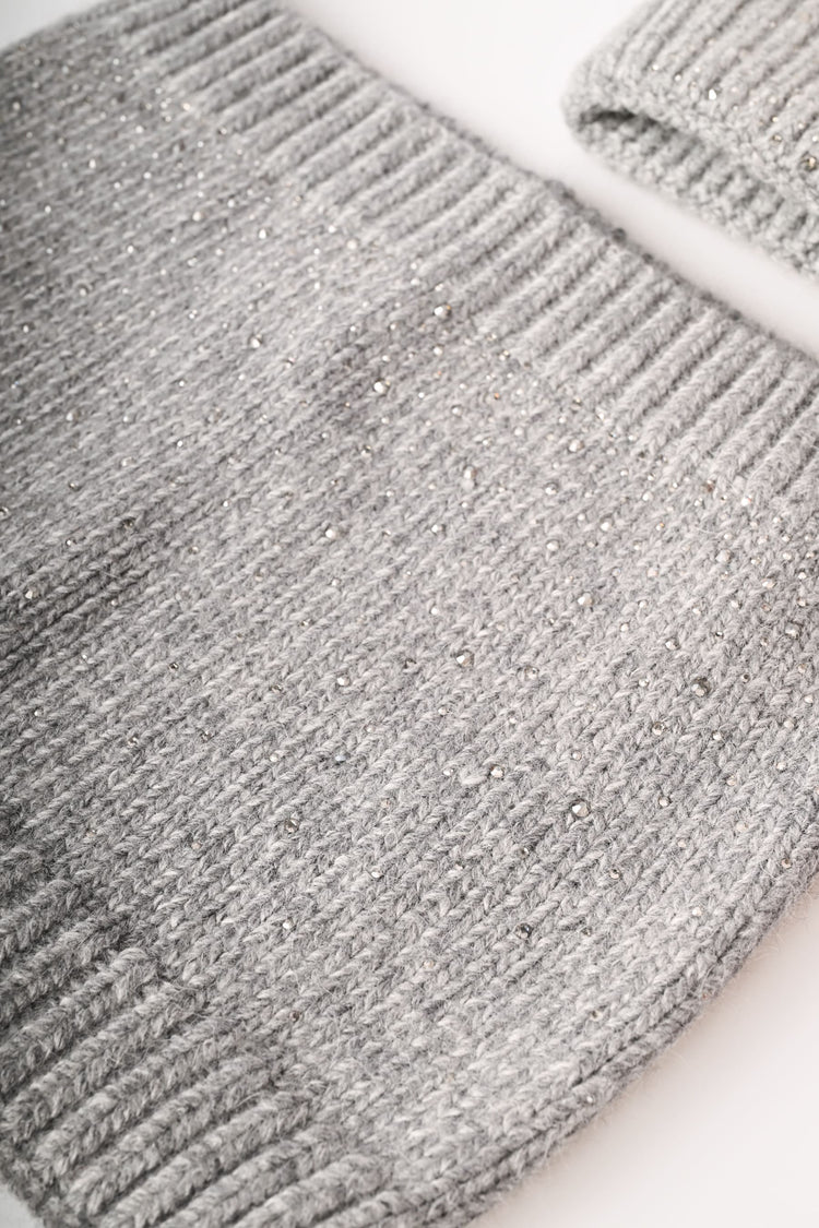 Set berretto e collo con strass