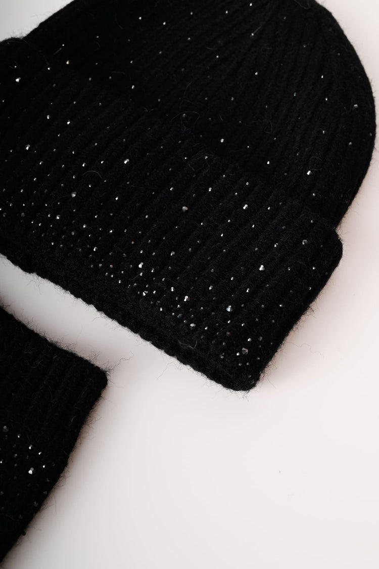 Set berretto e collo con strass