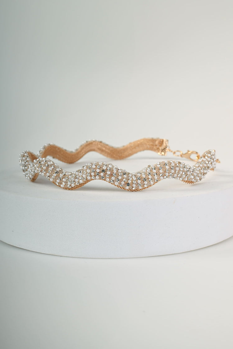 Collana choker con perline