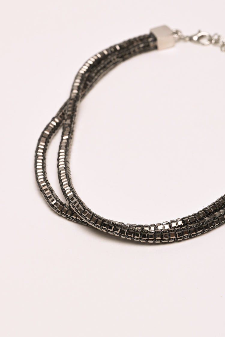 Collana a doppio filo con strass