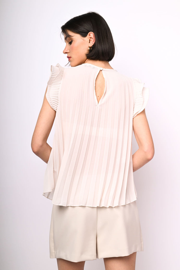 Top in georgette plissettato