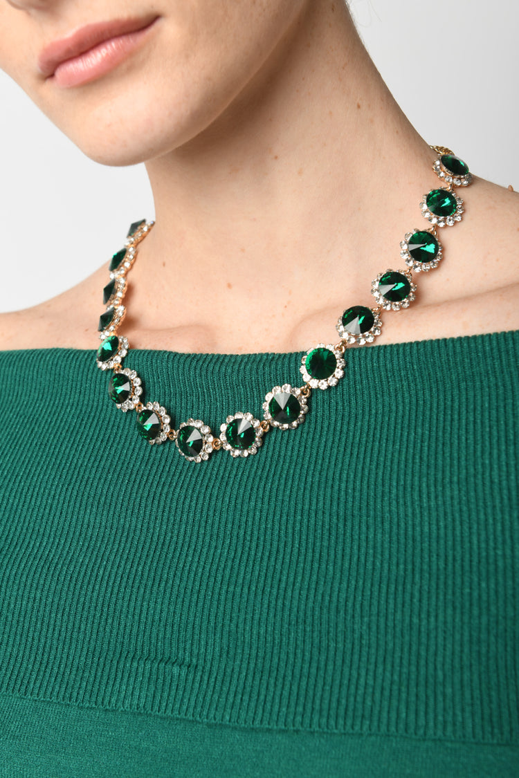 Collana con cristalli rotondi