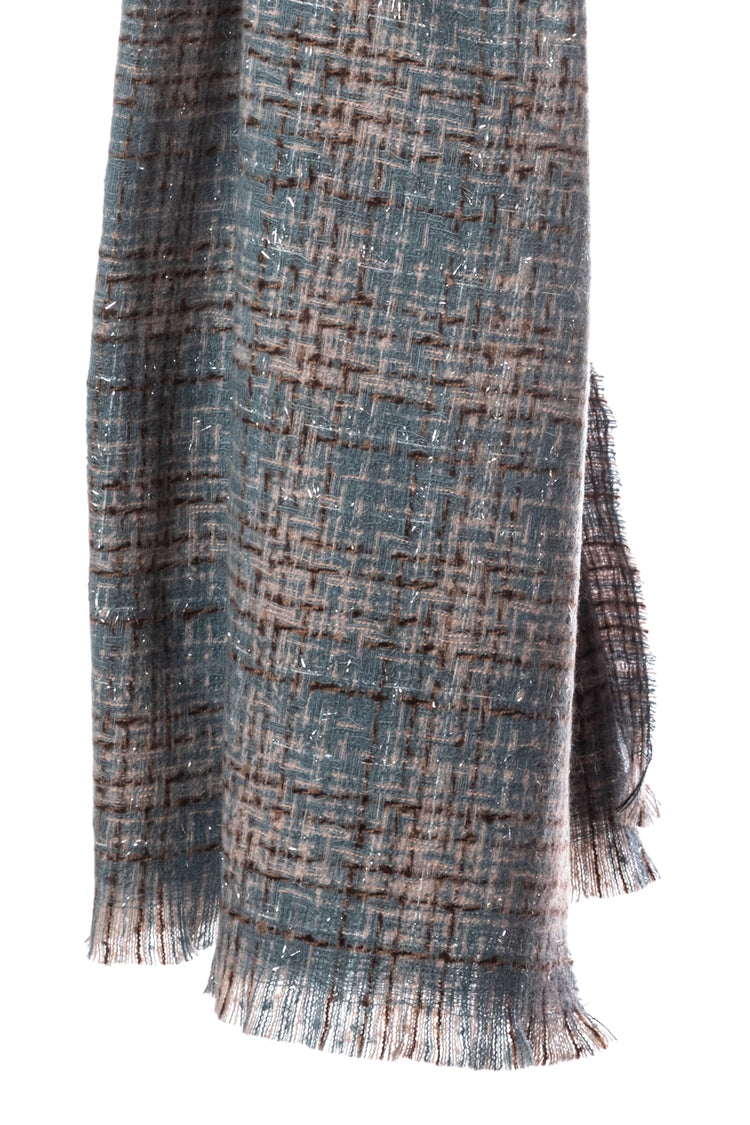 Sciarpa in tweed check lurex
