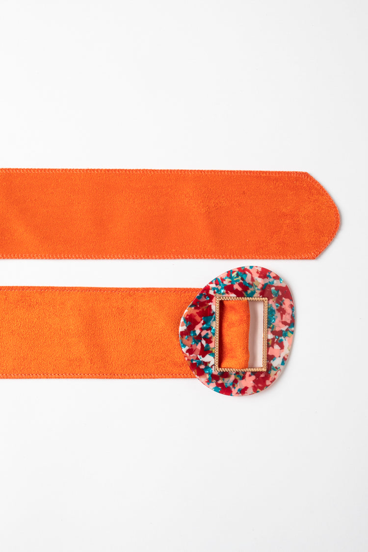 Cintura con fibbia effetto madreperla