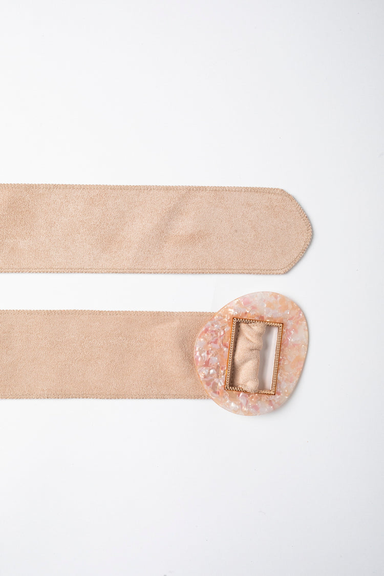 Cintura con fibbia effetto madreperla