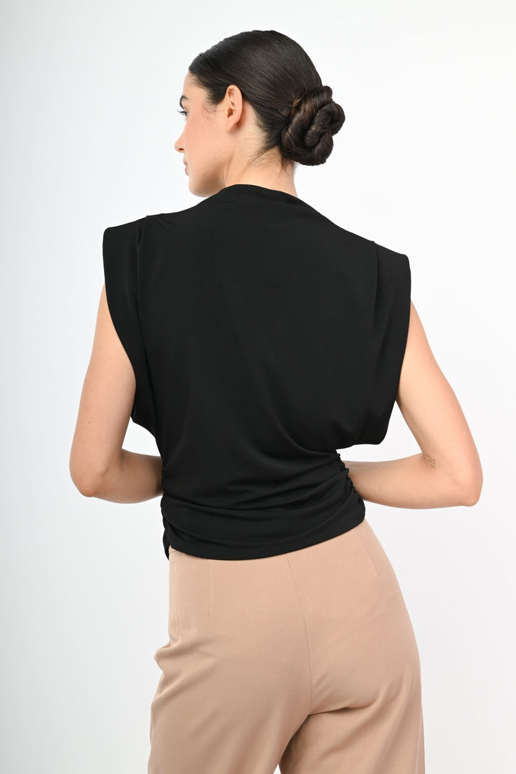 Top con spalline imbottite