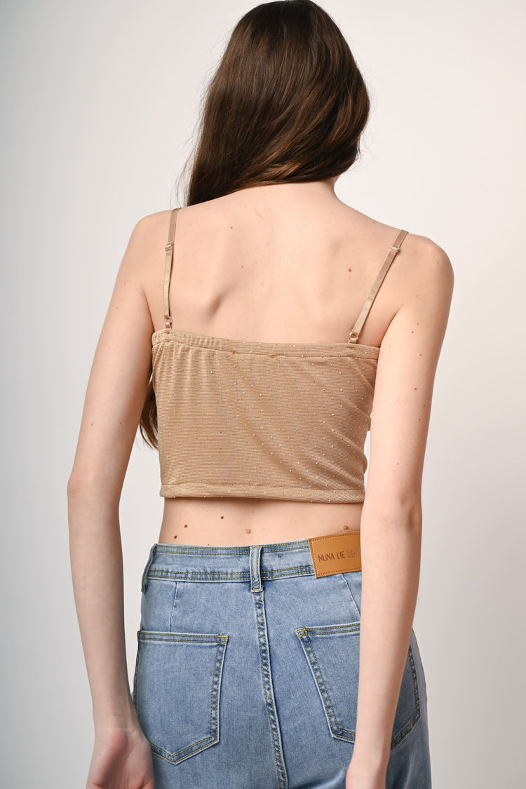 Top a bustier con strass