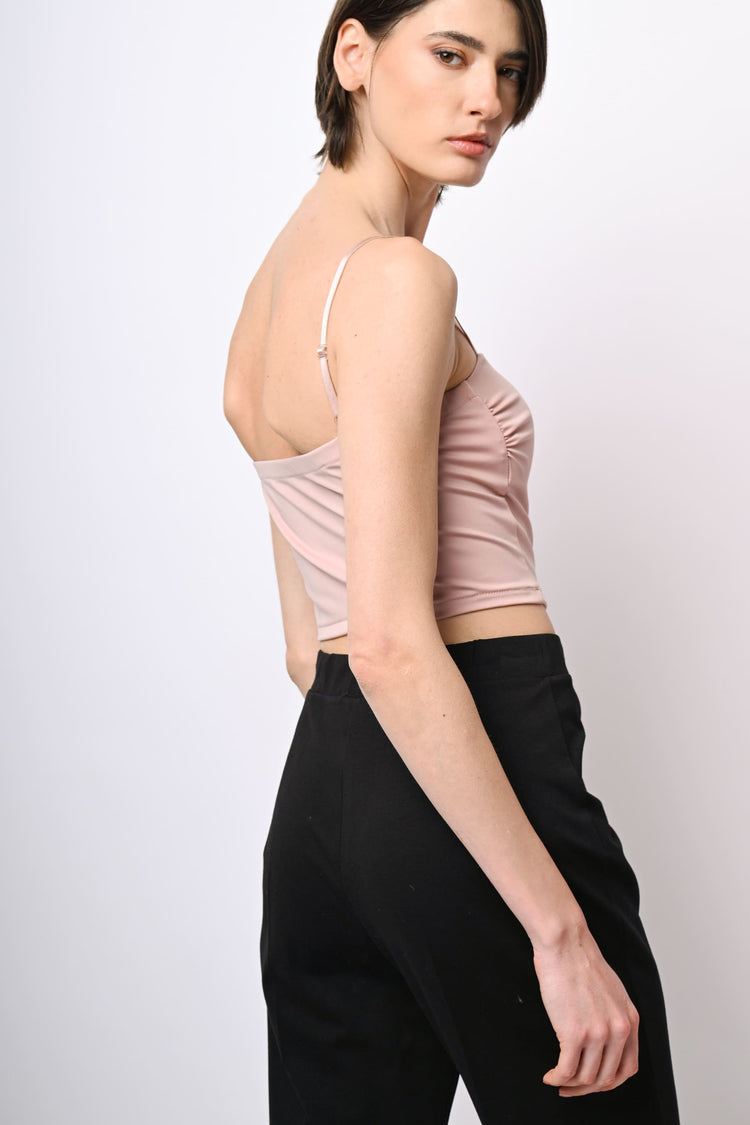 Top crop con scollo a cuore