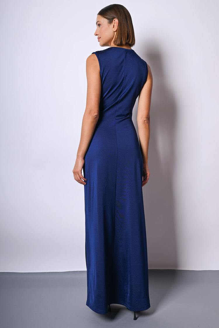 Abito lungo stile portafoglio con spacco