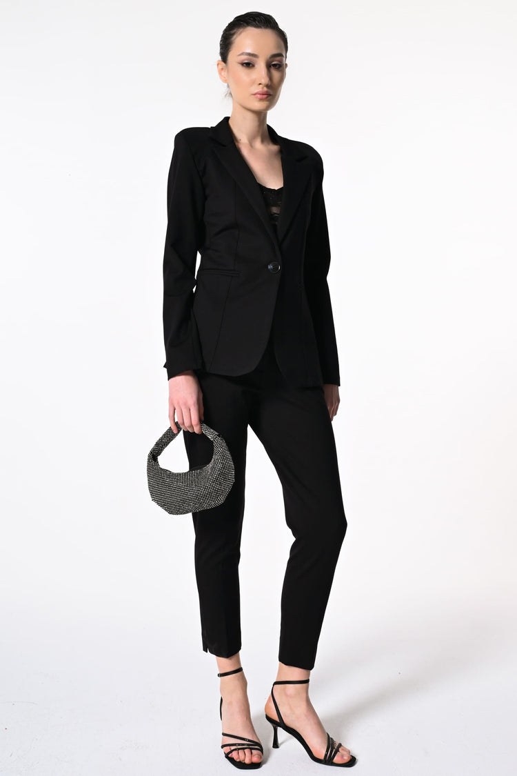 Blazer monopetto in tessuto stretch