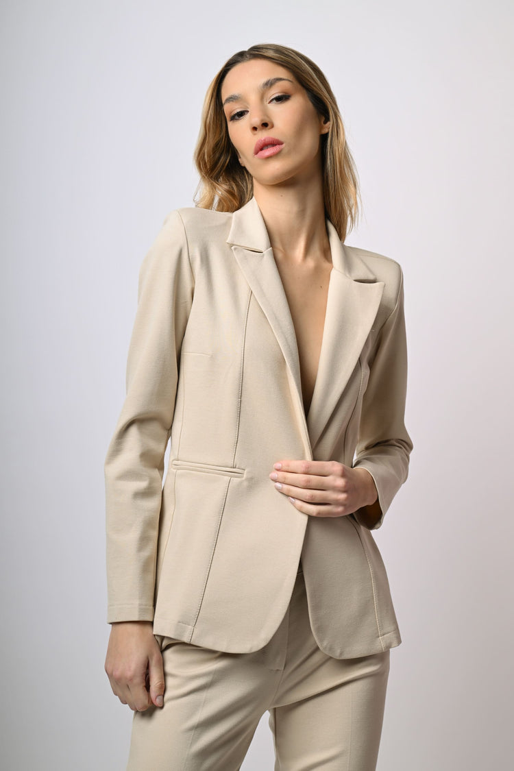 Blazer monopetto in tessuto stretch