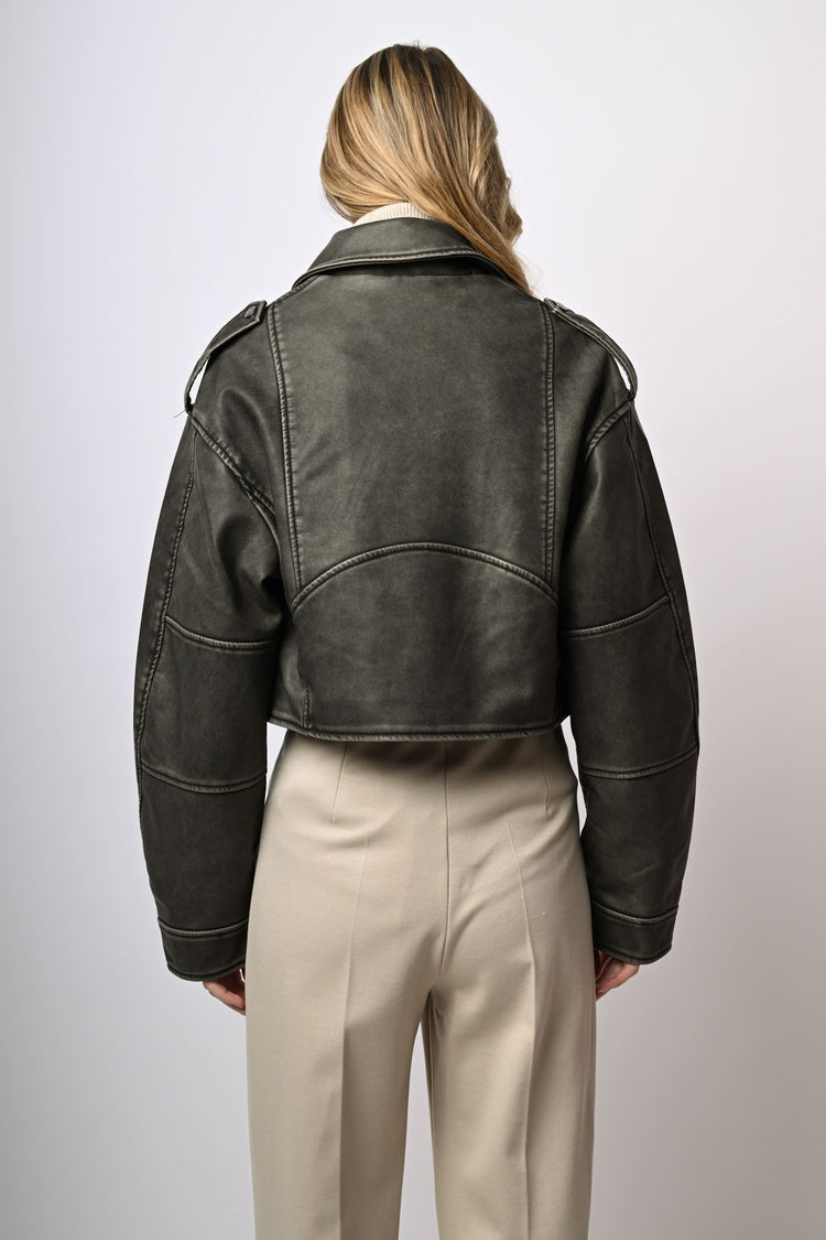 Giacca in similpelle effetto vintage