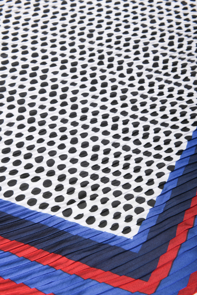 Foulard plissé a stampa geometrica
