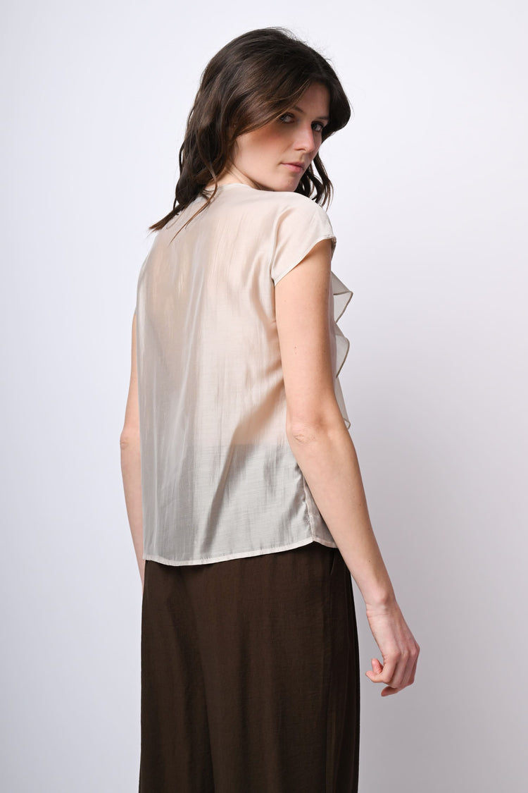 Top in mussola con volant