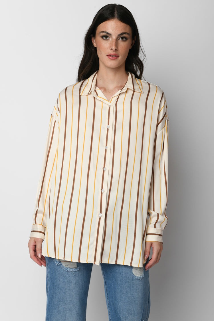 Camicia in viscosa a righe