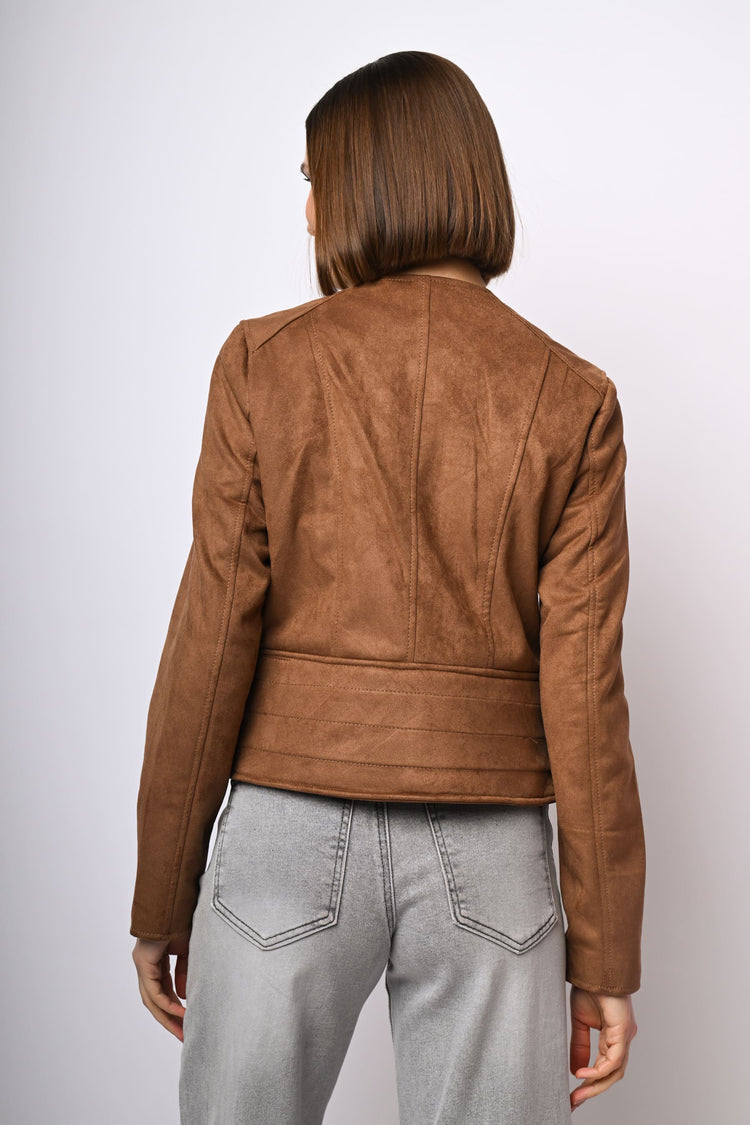 Giacca in faux suede con zip