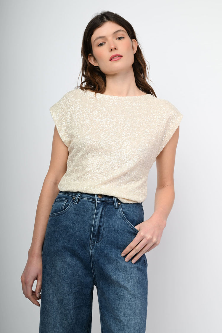 Top con paillettes