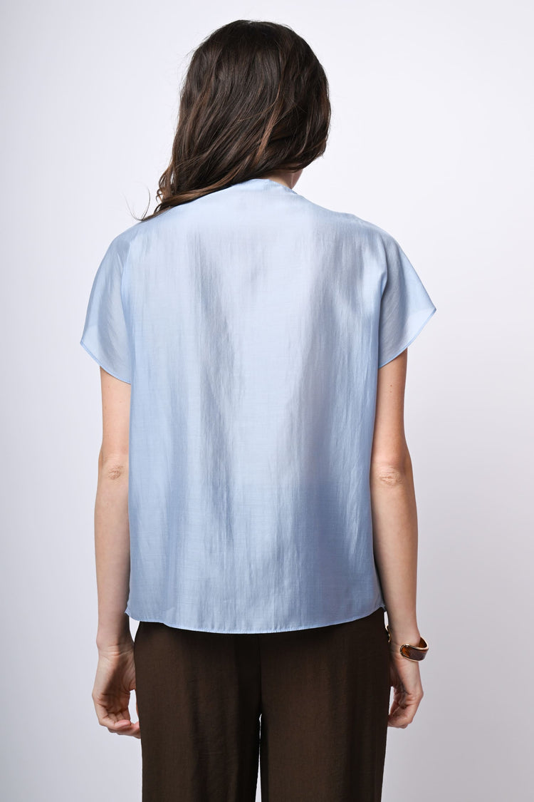 Blusa in mussola con scollo a V
