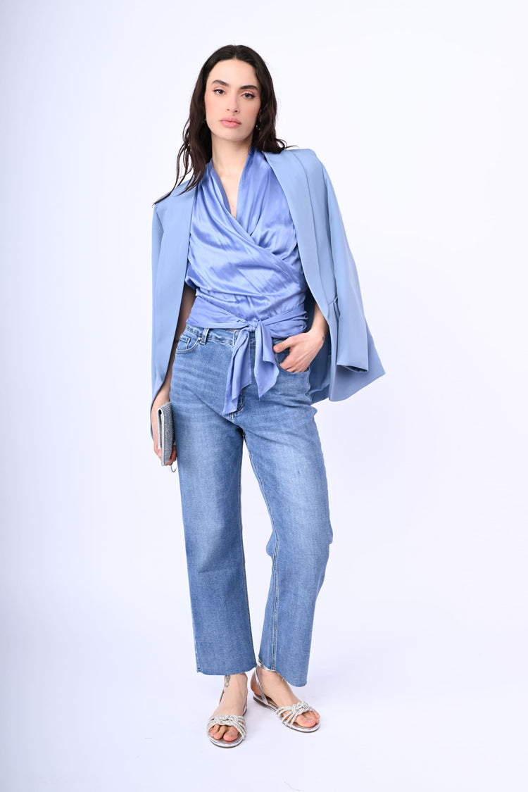 Top cache-coeur in raso