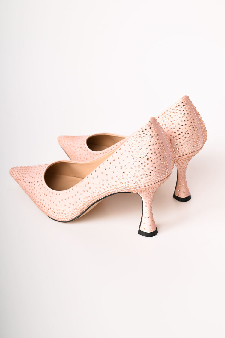 Décolleté in raso con strass