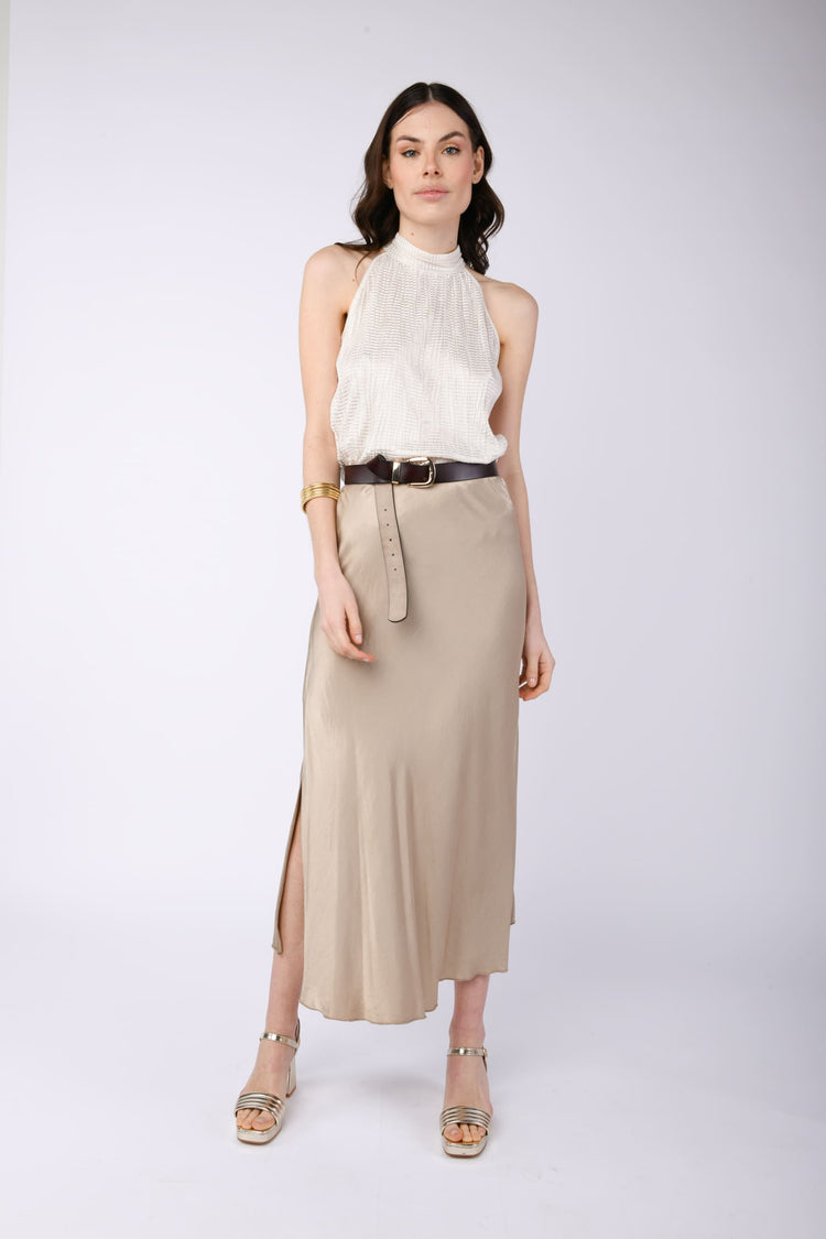 Top in raso increspato