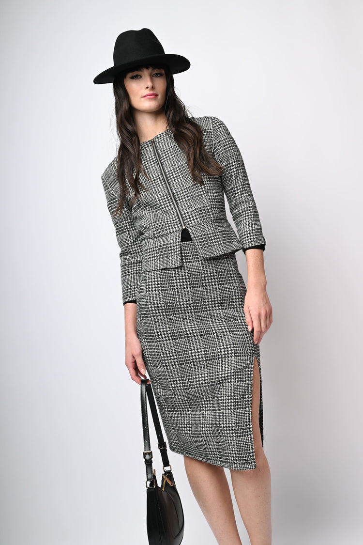 Giacca in jacquard Principe di Galles