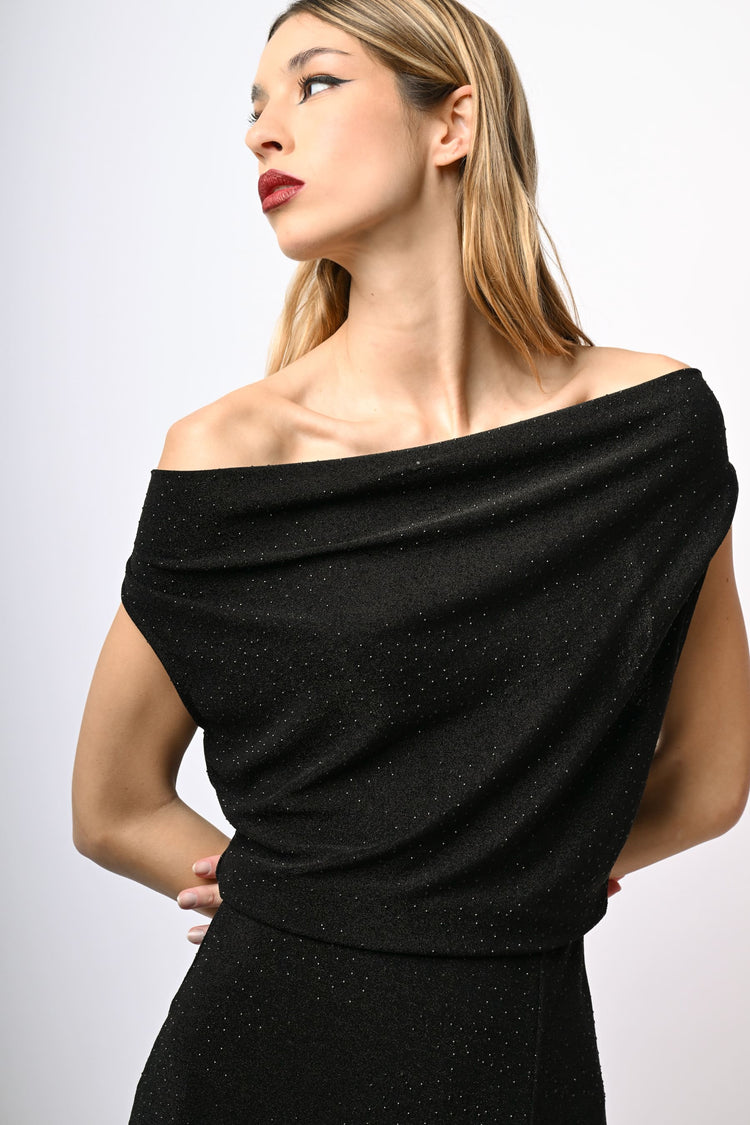 Abito a tubino in maglia con strass