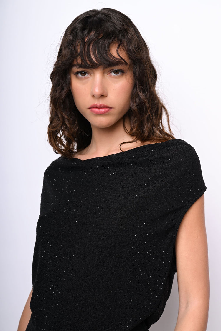 Top con strass all-over