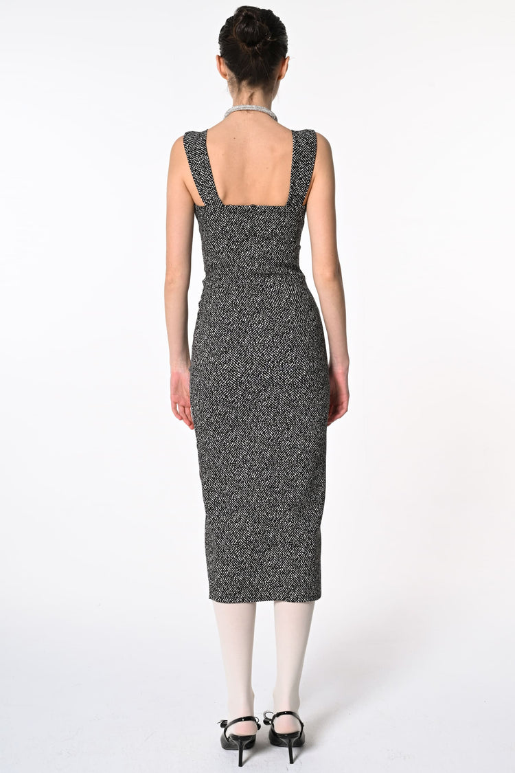 Abito midi a tubino in jacquard