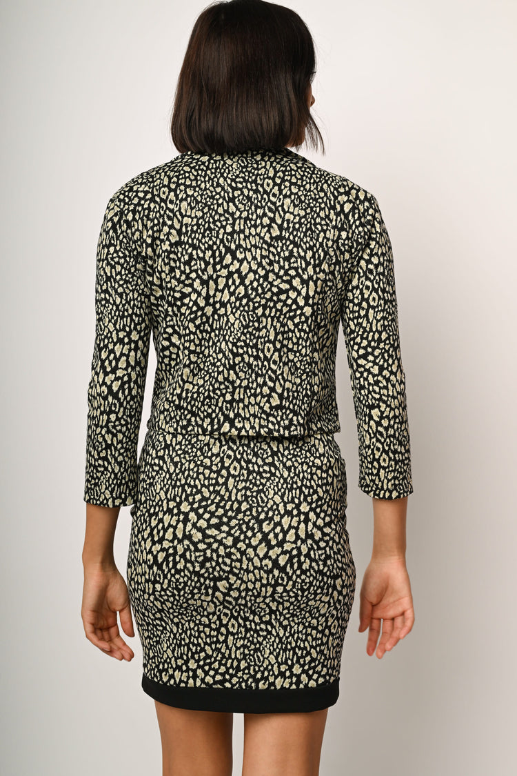 Blazer crop a stampa animalier