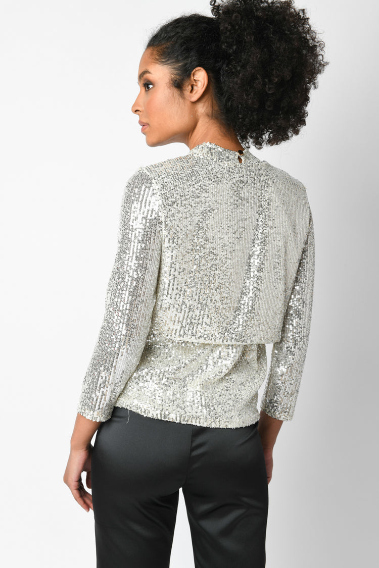 Bolero crop con paillettes