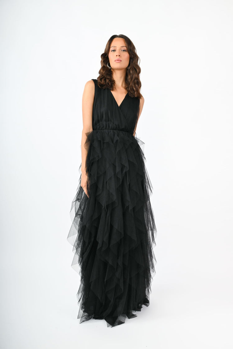 Abito lungo in tulle