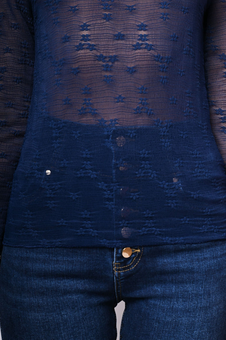 Top in tulle floreale