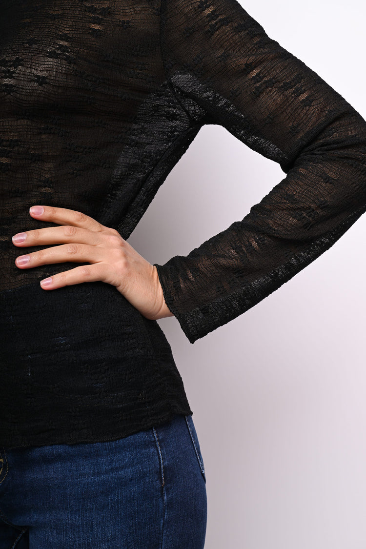 Top in tulle floreale