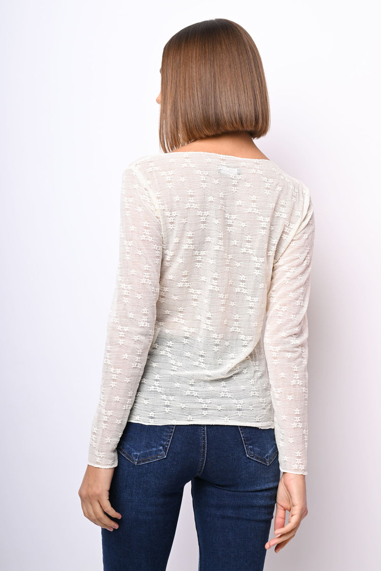 Top in tulle floreale