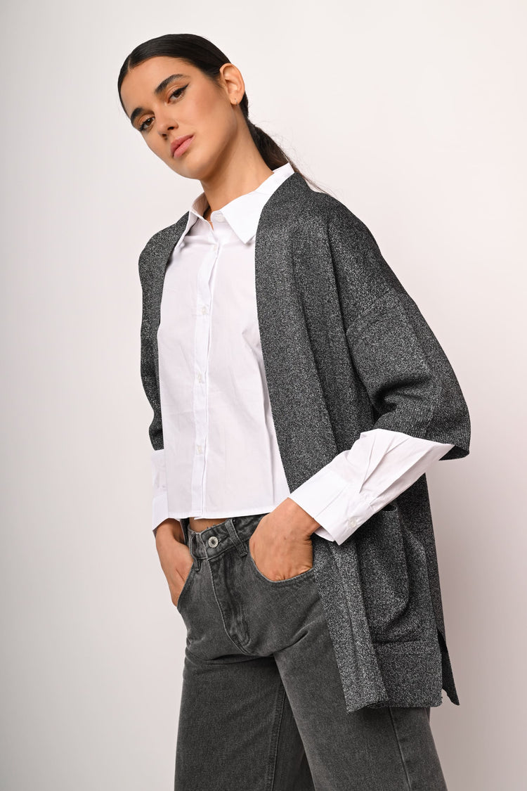 Cardigan in maglia lurex
