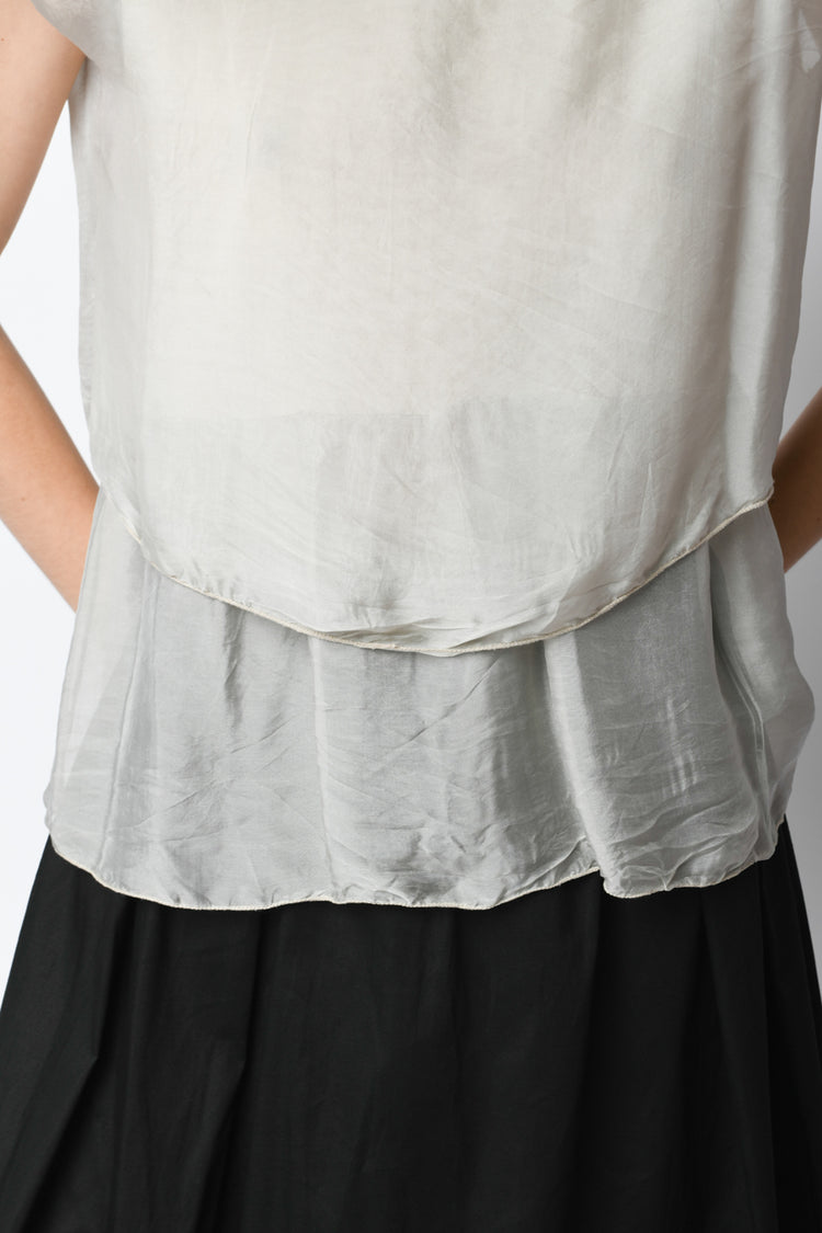 Top a doppio strato misto seta