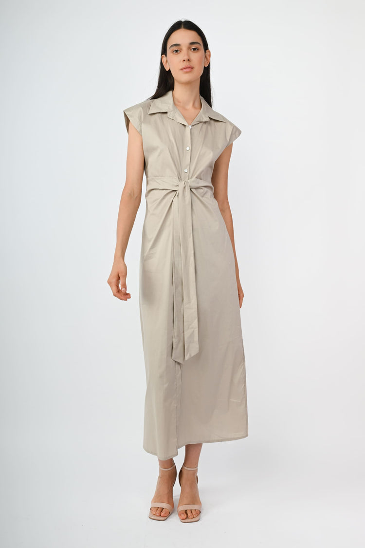 Abito chemisier lungo in cotone