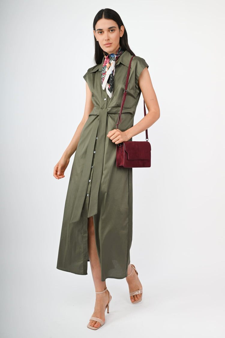 Abito chemisier lungo in cotone