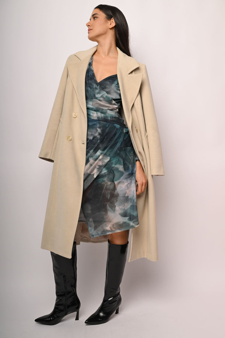 Abito in tulle a stampa astratta