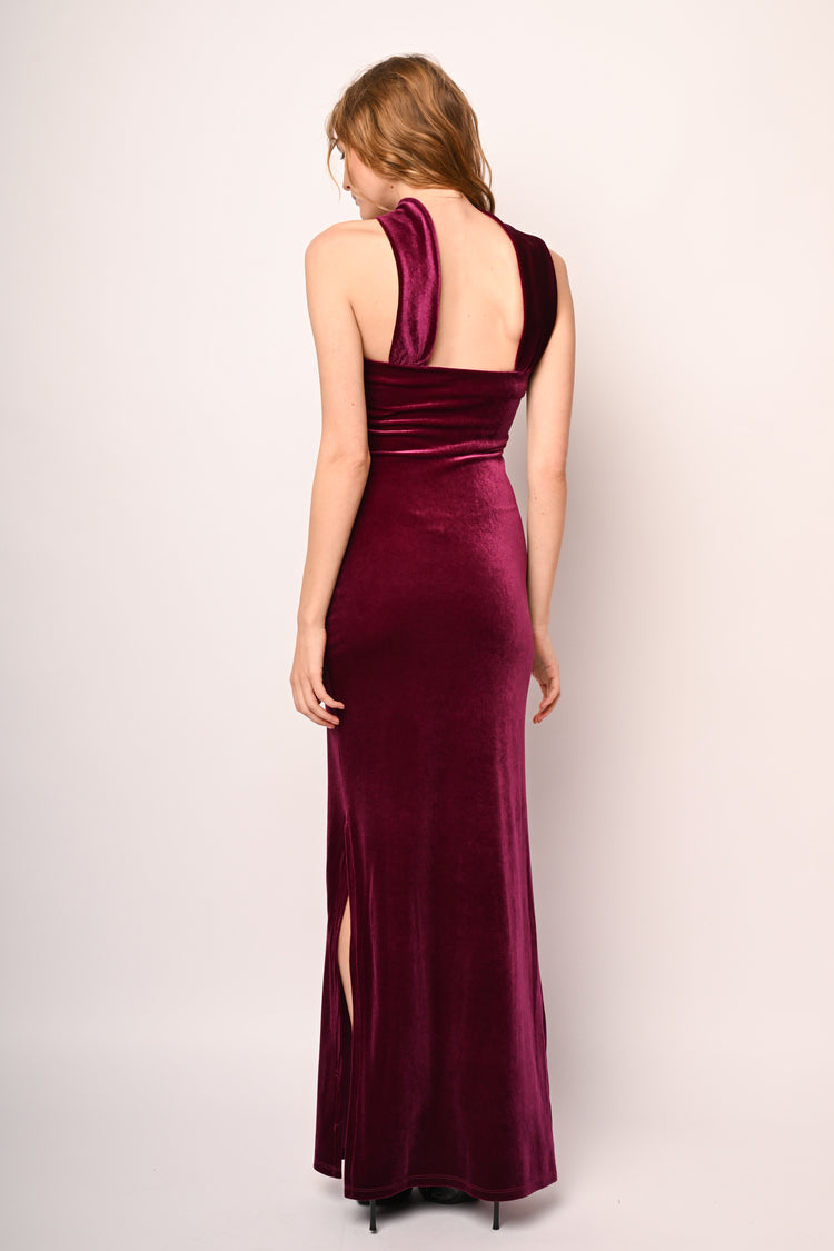 Abito in velluto con fascia