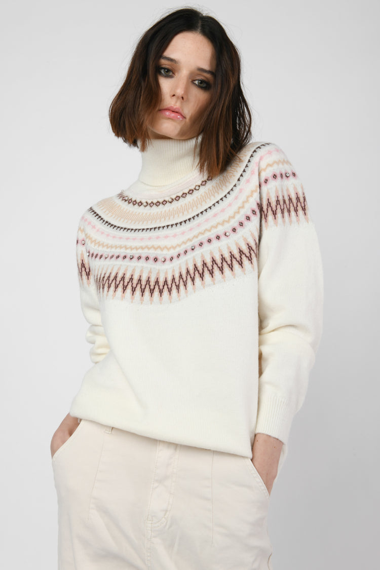 Dolcevita con motivo Fair Isle