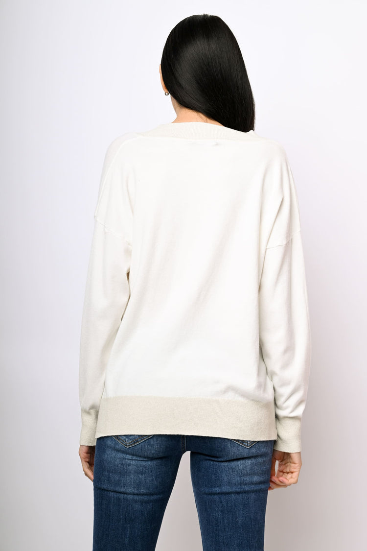 Pull oversize con profili in lurex