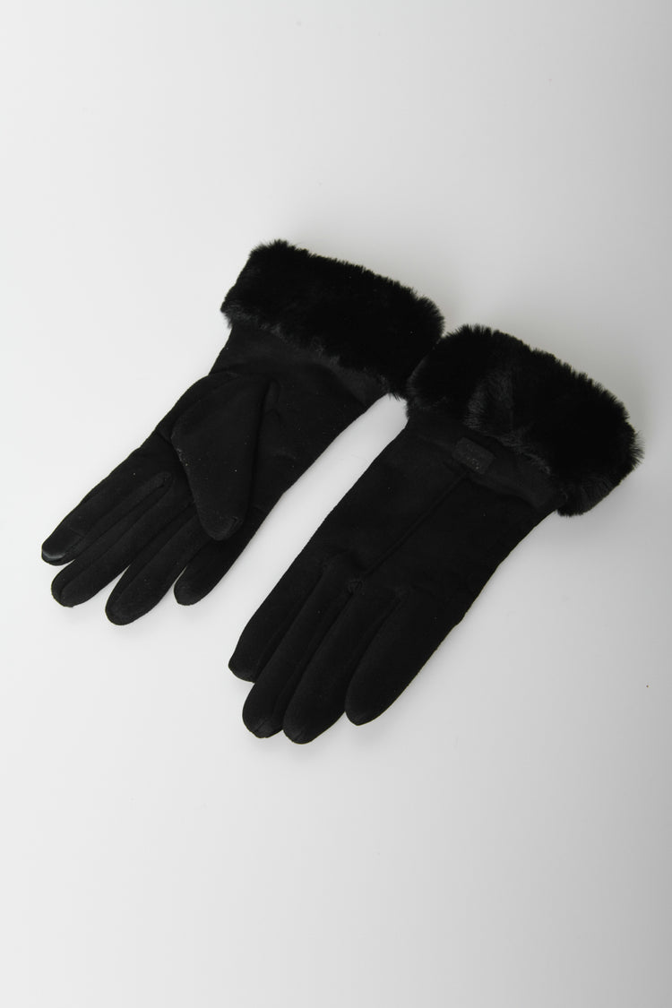 Guanti con bordo in faux fur